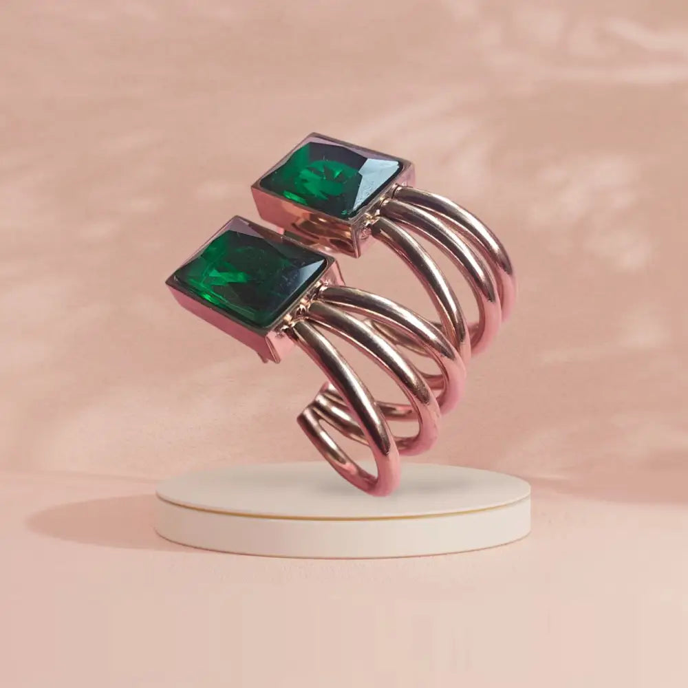 Adair Green Zircon Stainless Steel Earrings - Earrings