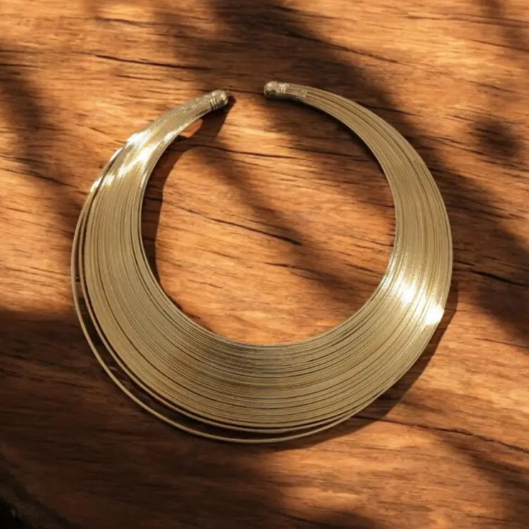 Adair Hasli- Plain Brass Necklace - Necklace