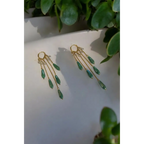 Adair Hoop Light Green Crystal Earring - Earrings