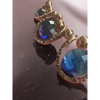 Adair Midnight Designer Oval Shaped Crystal Necklace With Gold Beads - Necklace