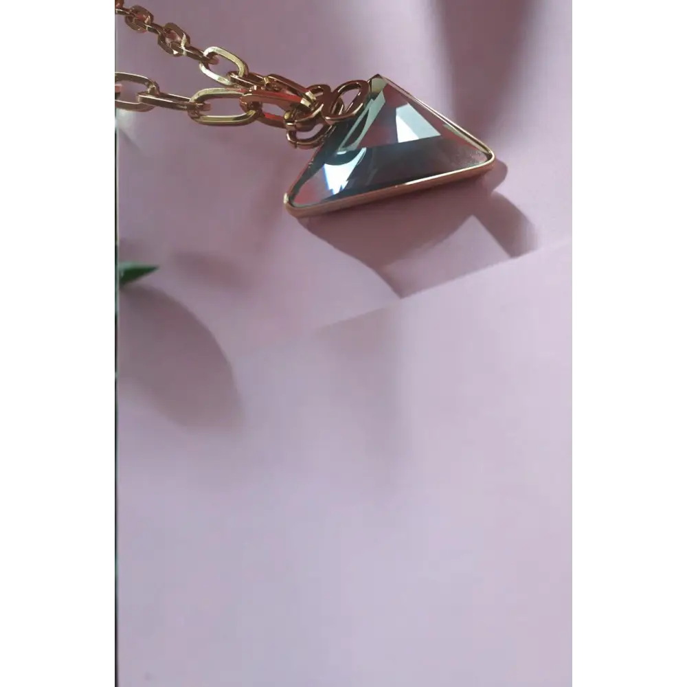 Adair Pendant with Half Cut Diamond Stone - Necklace