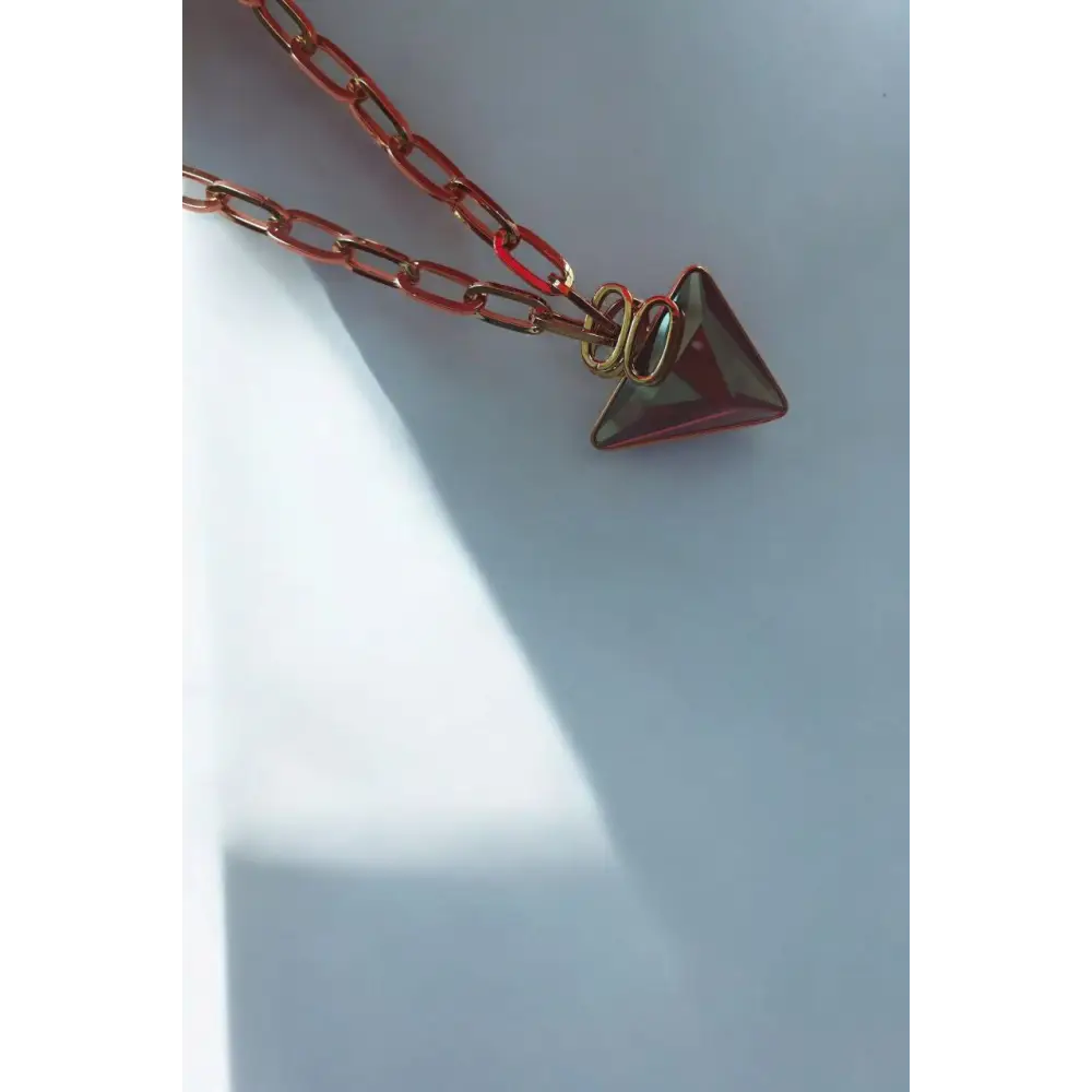 Adair Pendant with Half Cut Diamond Stone - Necklace