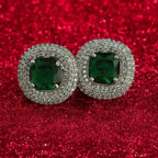 Adair Semi Precious Emerald Diamond Jewellery Necklace Set with Earrings - Necklace