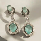 Adair Semi-Precious Jade Stones with Crystals Necklace with Earrings - Necklace