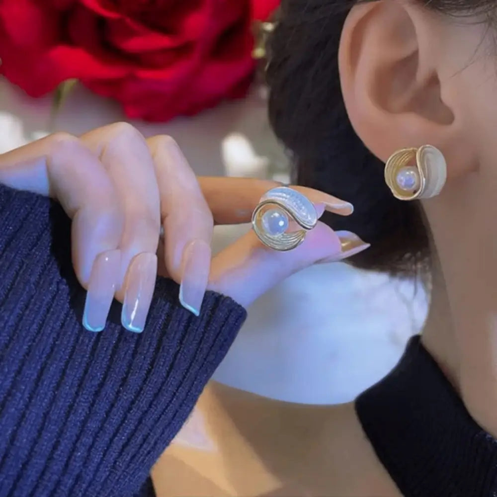 Adair Shell Designer Pearl Earrings - Earrings