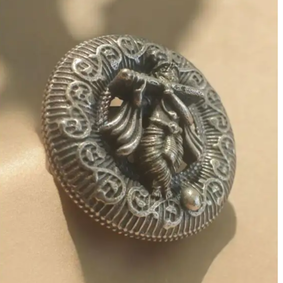 Adair Silver-Plated Krishna Adjustable Finger Ring - Rings