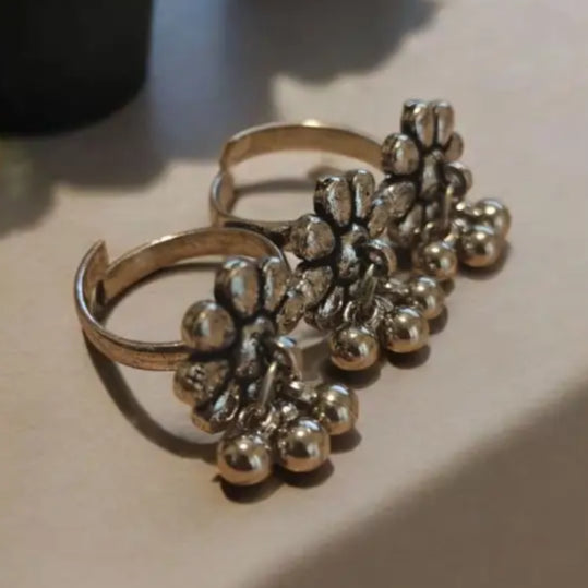 Adair Silver Toned Ring With Beads - Rings