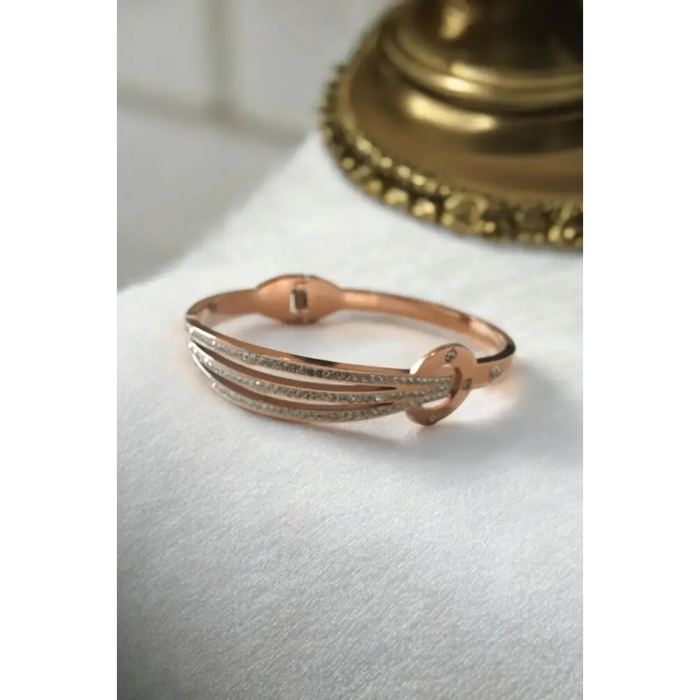 Adair Stainless Steel Anti Tarnish rose gold 18k Plating Spring Bracelet - Bracelet