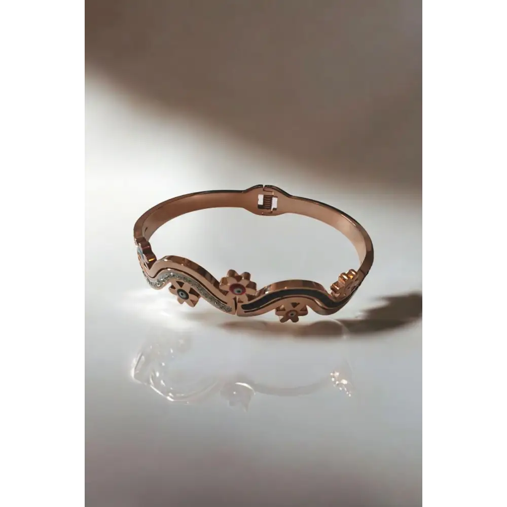 Adair Twister Bracelet 18K Rose Gold Plated Anti Tarnish Openable Bangle - Bracelet
