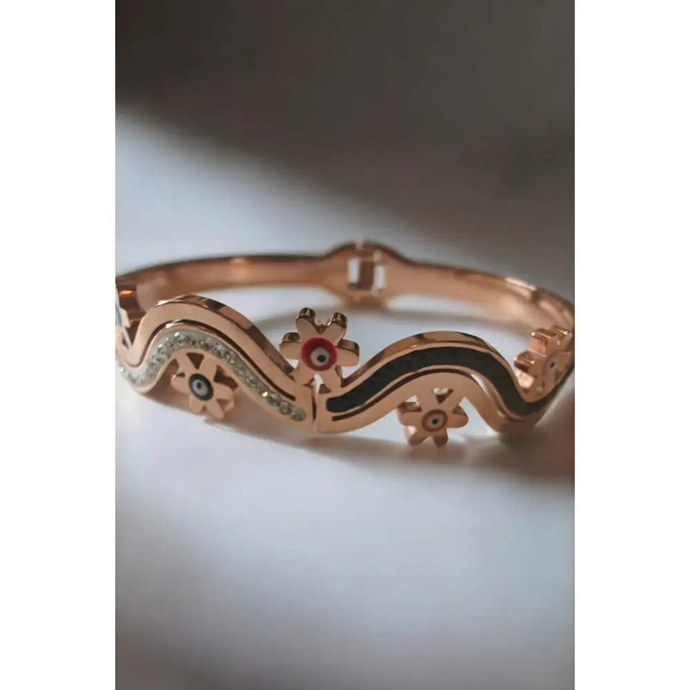 Adair Twister Bracelet 18K Rose Gold Plated Anti Tarnish Openable Bangle - Bracelet