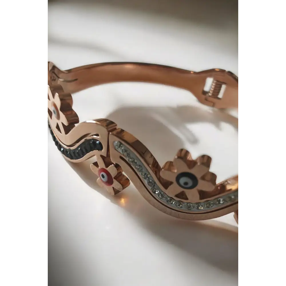 Adair Twister Bracelet 18K Rose Gold Plated Anti Tarnish Openable Bangle - Bracelet