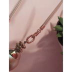 Adair Uncut Stone With Net Intricate Design Gold Plated Chain With Moon Of Pearls - Necklace