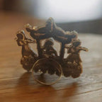 Adair Wedding Style Statement Silver Brass Finger Ring - Rings