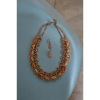 Adair Women Luxury Chunky Double Crystal Bead Pendant Choker Collar Statement Necklace - Necklace