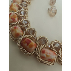 Adair Women Luxury Chunky Double Crystal Bead Pendant Choker Collar Statement Necklace - Necklace