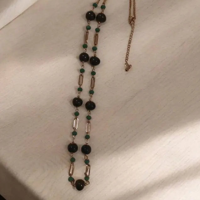 Adairgems Green Long Mala Style Necklace - Necklace