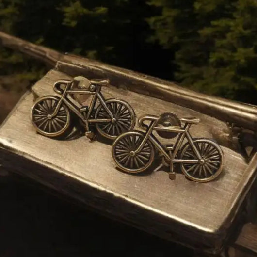 Bicycle Studs Silver Mirage Brass Based Earrings - Earrings