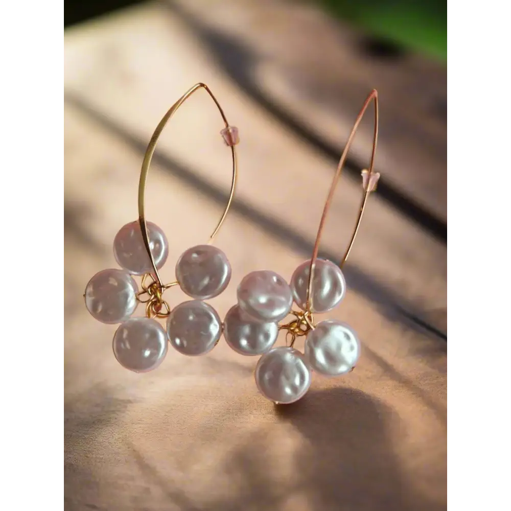 Freshwater Crushed Pearls Earrings - Earrings