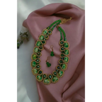 Golden-green Geometric Chunky collar bib necklace golden green Statement Jewellery - Necklace
