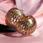 Intricate Net Design Gold-Plated Earrings - Earrings