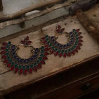 Traditional Kundan Hoop Earrings By Adair Gems - Earrings