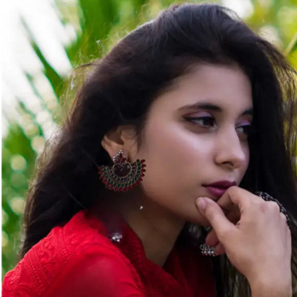 Traditional Kundan Hoop Earrings By Adair Gems - Earrings