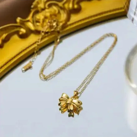 Yugavi Gold Plated Butterfly Twisted Shaped Necklace - Necklace